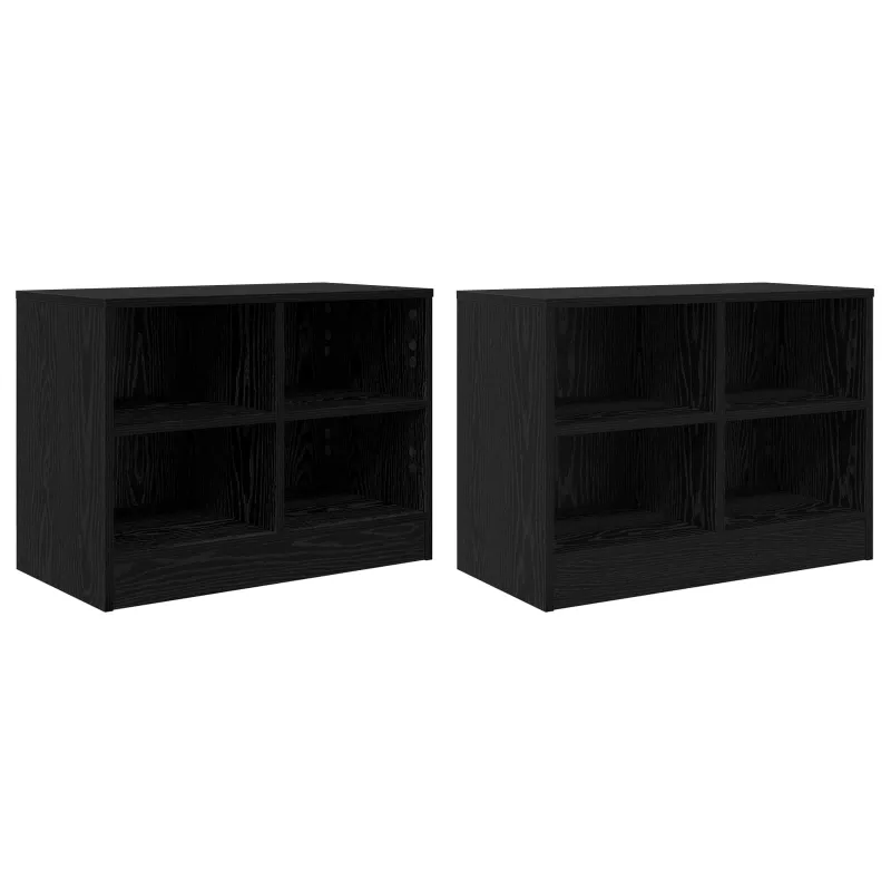 Lovos spintelė su lentyna 2 pcs Juodojo ąžuolo 66 x 33 x 48 cm