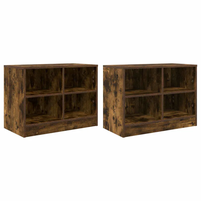 Lovos spintelė su lentyna 2 pcs Dūminio ąžuolo 66 x 33 x 48 cm