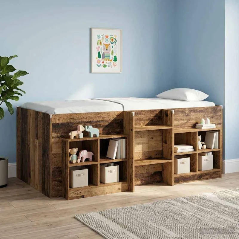 Lovos spintelė 2 pcs Sendintos medienos 66 x 33 x 48 cm