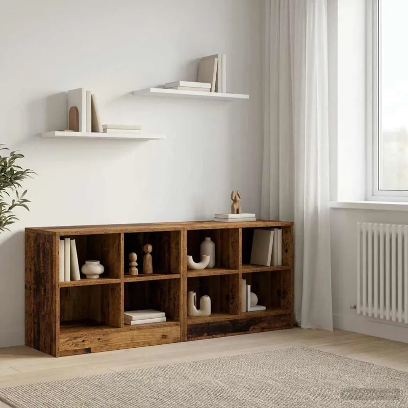 Lovos spintelė 2 pcs Sendintos medienos 66 x 33 x 48 cm