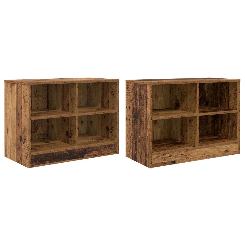 Lovos spintelė 2 pcs Sendintos medienos 66 x 33 x 48 cm