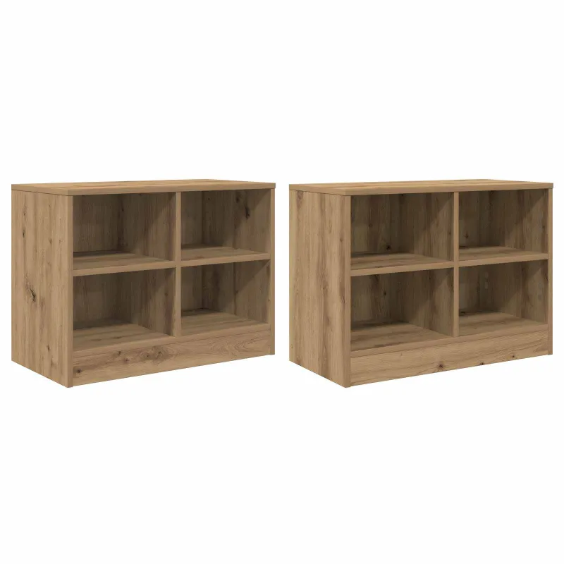 Lovos spintelė su lentyna 2 pcs Artisano ąžuolo 66 x 33 x 48 cm