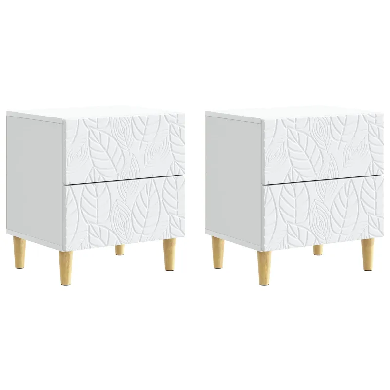 Naktinis staliukas 2 pcs Balta 43 x 34,5 x 48 cm