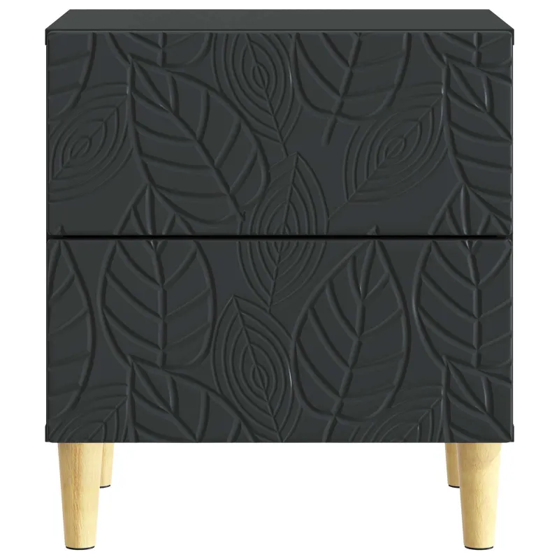 Naktinis staliukas 2 pcs Juoda 43 x 34,5 x 48 cm