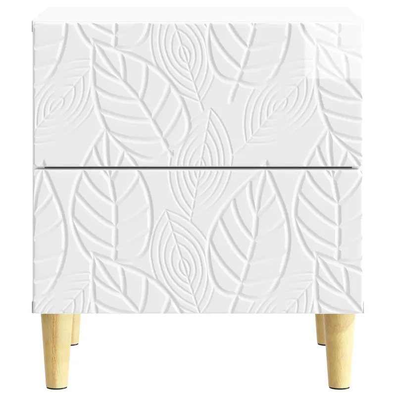 Naktinis staliukas Itin blizgi balta 43 x 34,5 x 48 cm