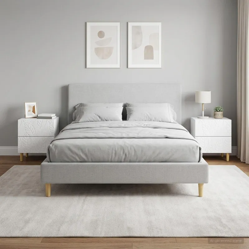 Naktinis staliukas 2 pcs Itin blizgi balta 43 x 34,5 x 48 cm