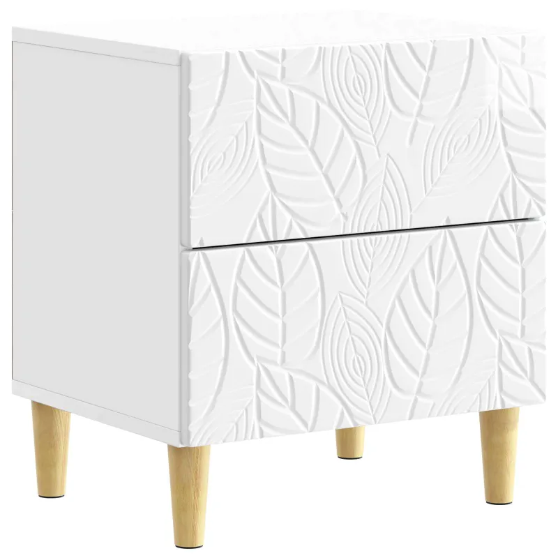 Naktinis staliukas 2 pcs Itin blizgi balta 43 x 34,5 x 48 cm