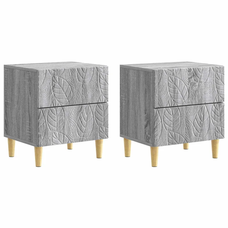Naktinis staliukas 2 pcs Pilka Sonoma 43 x 34,5 x 48 cm