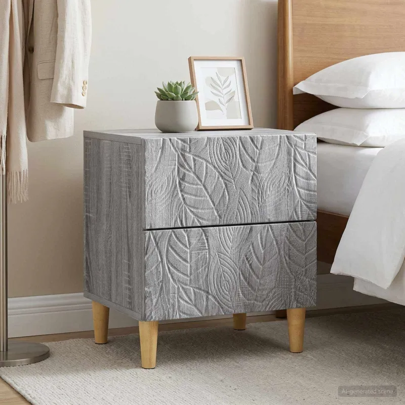 Naktinis staliukas 2 pcs Pilka Sonoma 43 x 34,5 x 48 cm