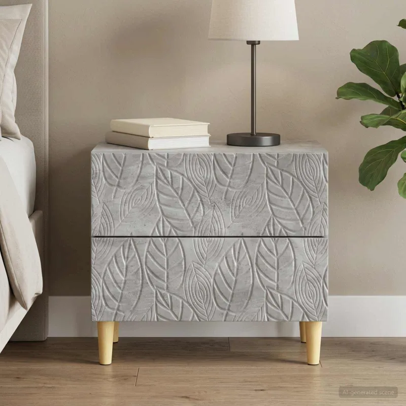 Naktinis staliukas Betono pilka 62 x 34,5 x 48 cm