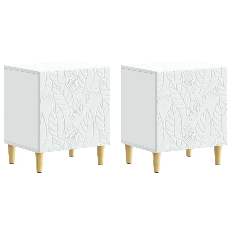 Naktinis staliukas 2 pcs Balta 43 x 34,5 x 50 cm