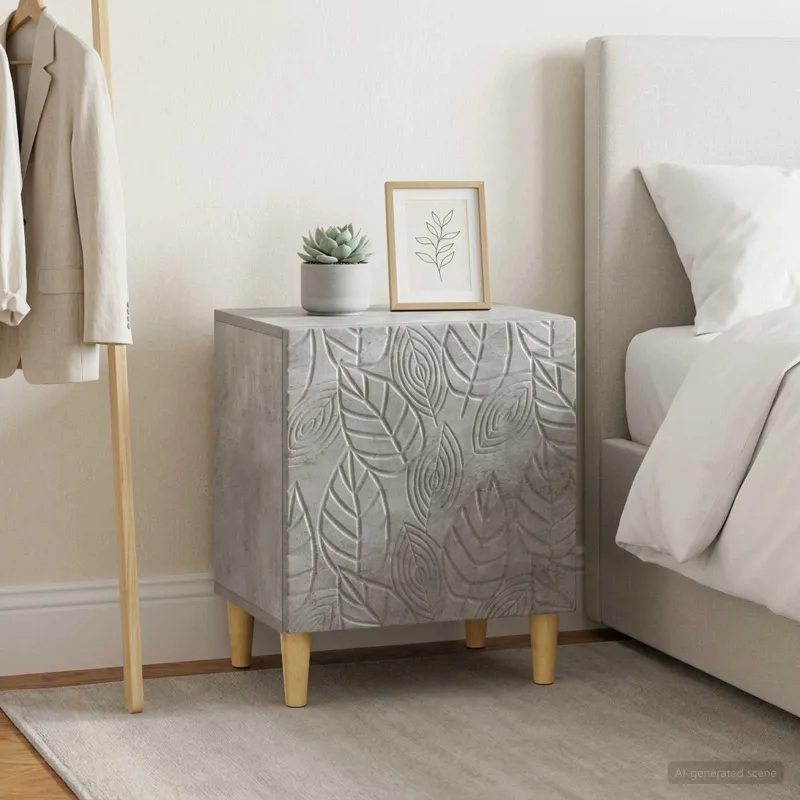Naktinis staliukas 2 pcs Betono pilka 43 x 34,5 x 50 cm
