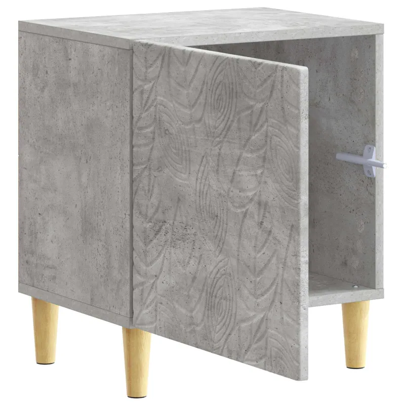 Naktinis staliukas 2 pcs Betono pilka 43 x 34,5 x 50 cm