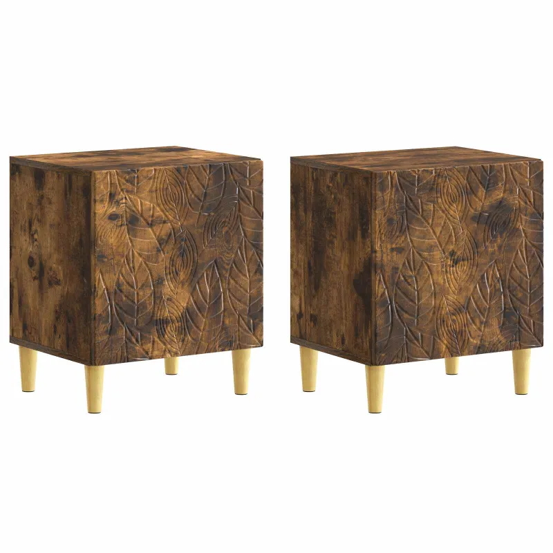Naktinis staliukas 2 pcs Dūminio ąžuolo 43 x 34,5 x 50 cm