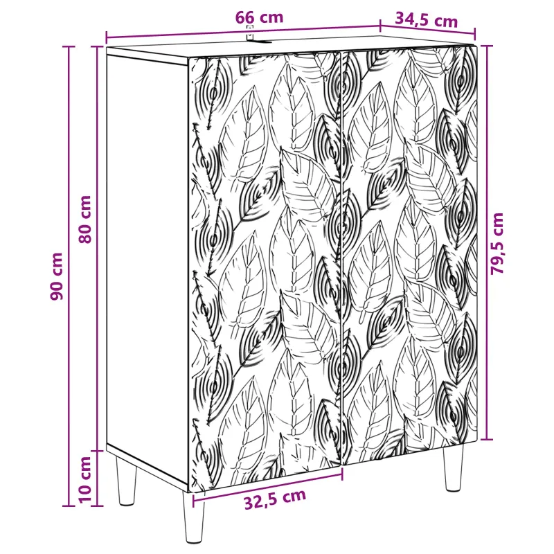 Kabalas Sonoma ąžuolas 66 x 34,5 x 90 cm Apdirbta mediena