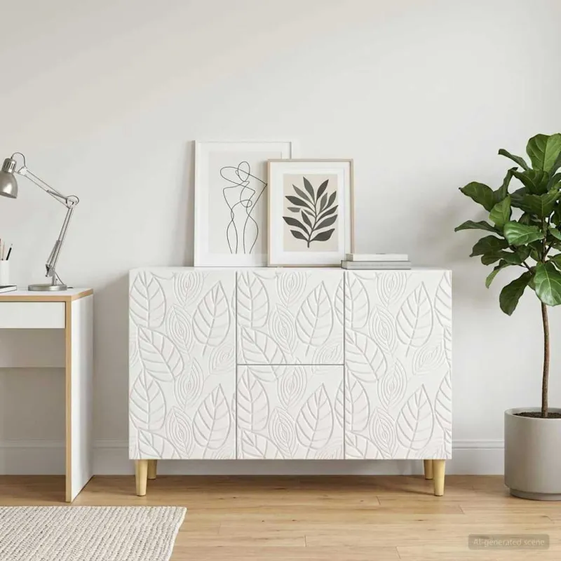 Kabalas Itin blizgi balta 89 x 34,5 x 60 cm Apdirbta mediena