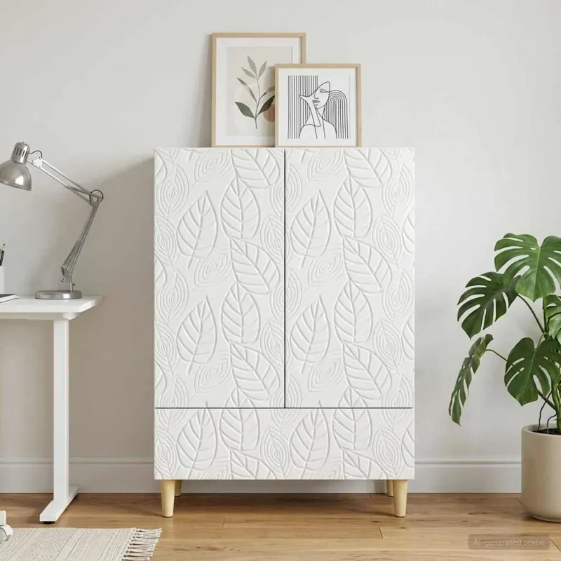Kabalas Itin blizgi balta 66 x 34,5 x 95 cm Apdirbta mediena