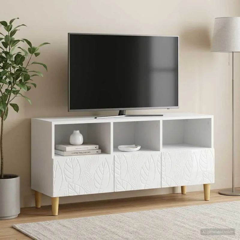 Televizoriaus spintelė 102 x 34,5 x 50 cm Itin blizgi balta