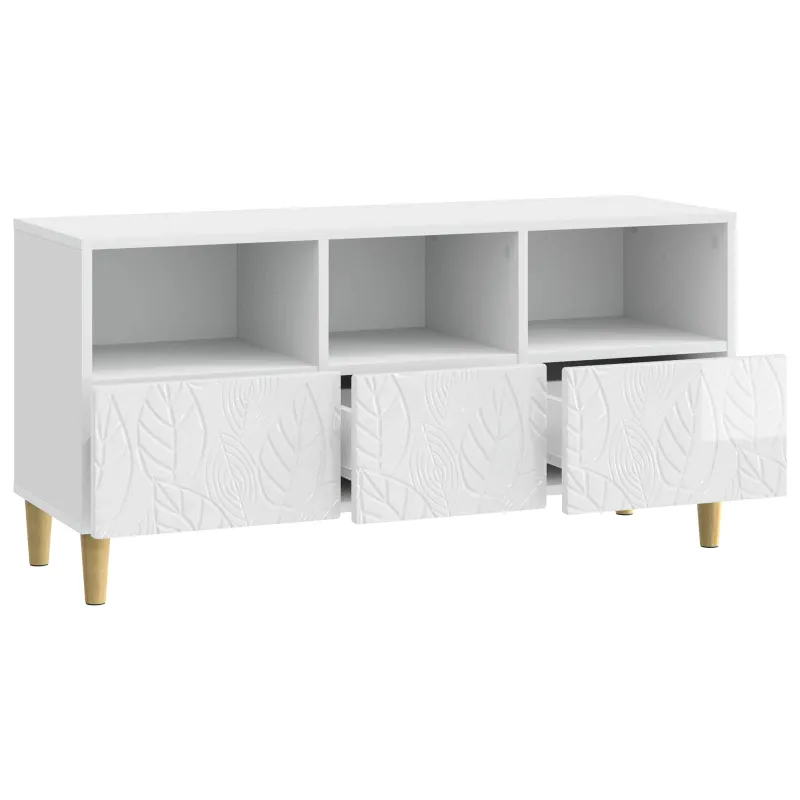 Televizoriaus spintelė 102 x 34,5 x 50 cm Itin blizgi balta