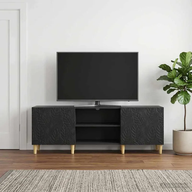 Televizoriaus spintelė 150 x 31 x 50 cm Juoda Apdirbta mediena
