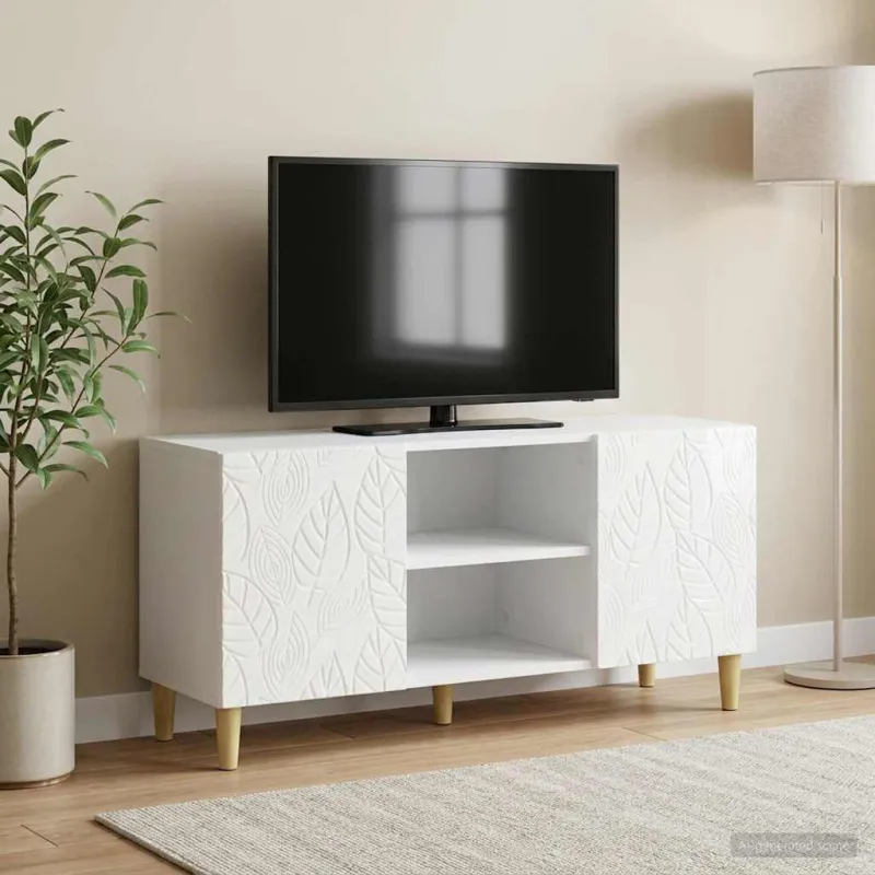 Televizoriaus spintelė 102 x 34,5 x 50 cm Itin blizgi balta