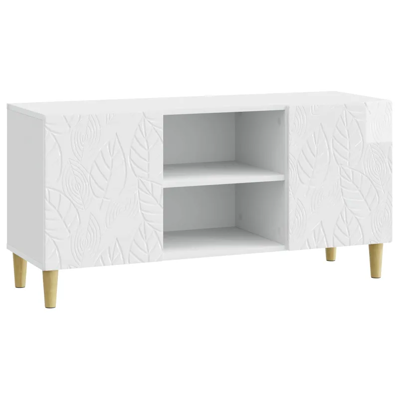 Televizoriaus spintelė 102 x 34,5 x 50 cm Itin blizgi balta