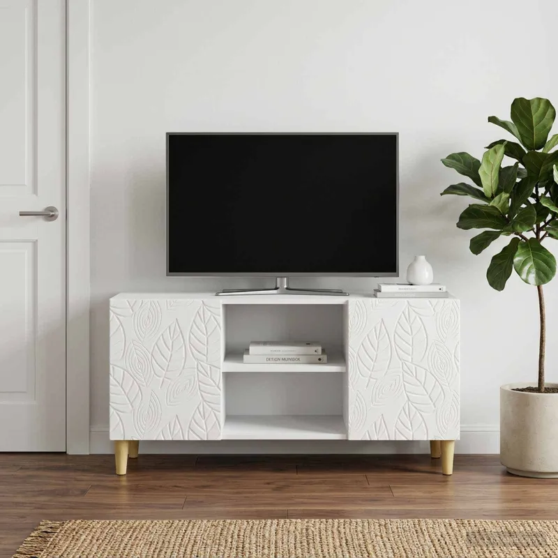 Televizoriaus spintelė 102 x 34,5 x 50 cm Itin blizgi balta
