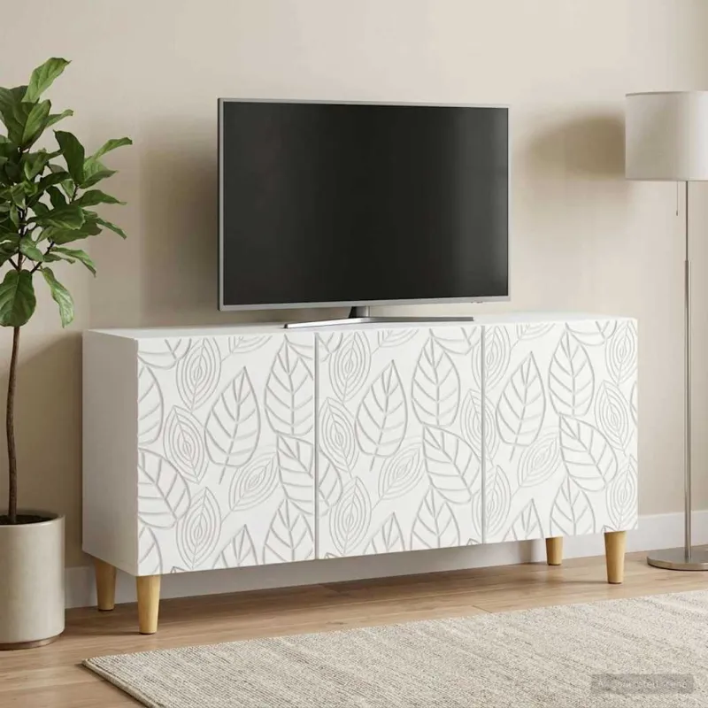 Televizoriaus spintelė 99 x 34,5 x 50 cm Balta Apdirbta mediena