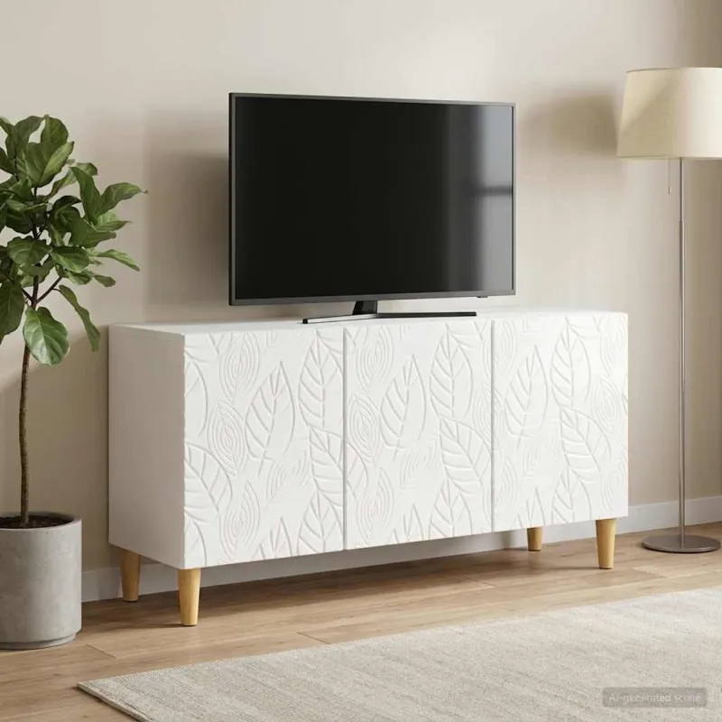 Televizoriaus spintelė 99 x 34,5 x 50 cm Itin blizgi balta