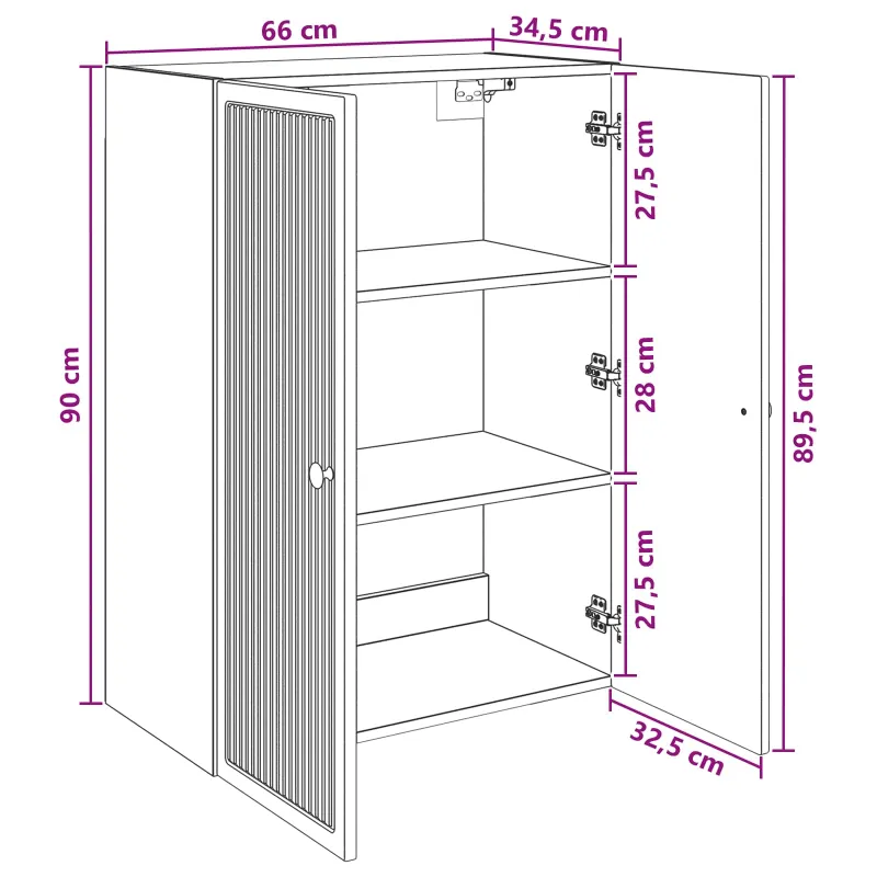 Prie sienos montuojama spinta Betono pilka 66 x 34,5 x 90 cm