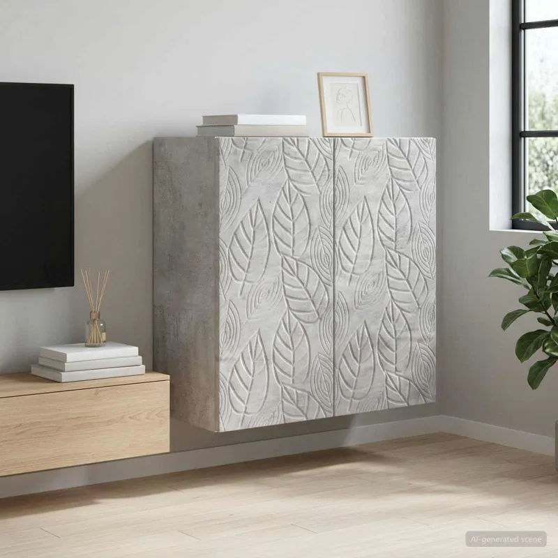 Prie sienos montuojama spinta Betono pilka 59 x 31 x 60 cm