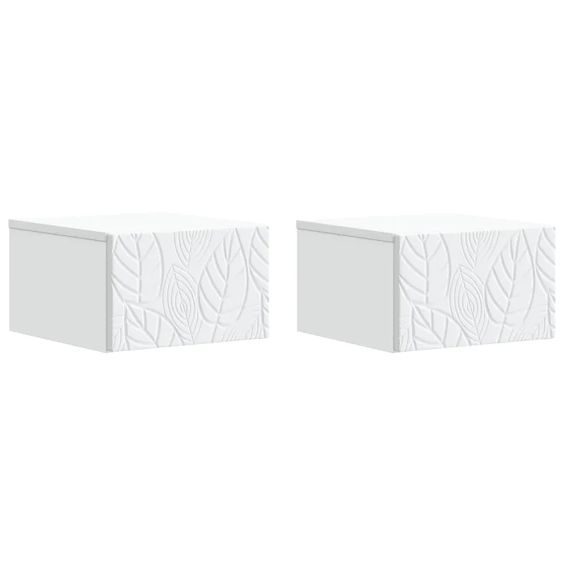 Sieninis šoninis staliukas 2 pcs Balta 34,5 x 33 x 20 cm