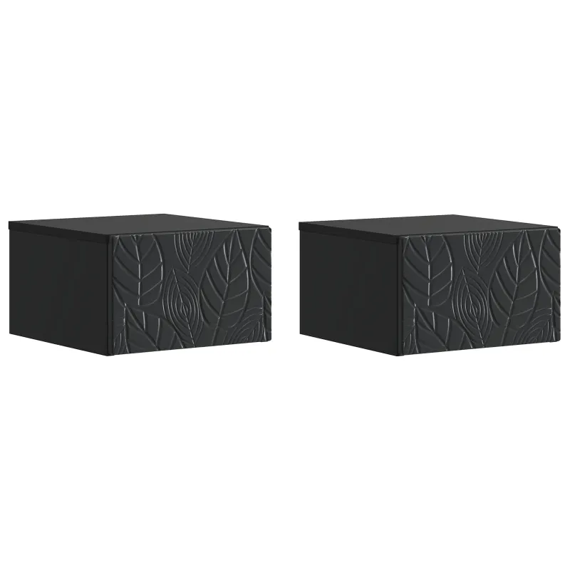 Sieninis šoninis staliukas 2 pcs Juoda 34,5 x 33 x 20 cm