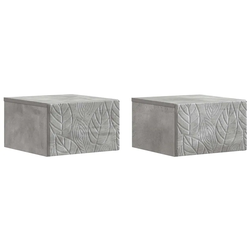 Sieninis šoninis staliukas 2 pcs Betono pilka 34,5 x 33 x 20 cm