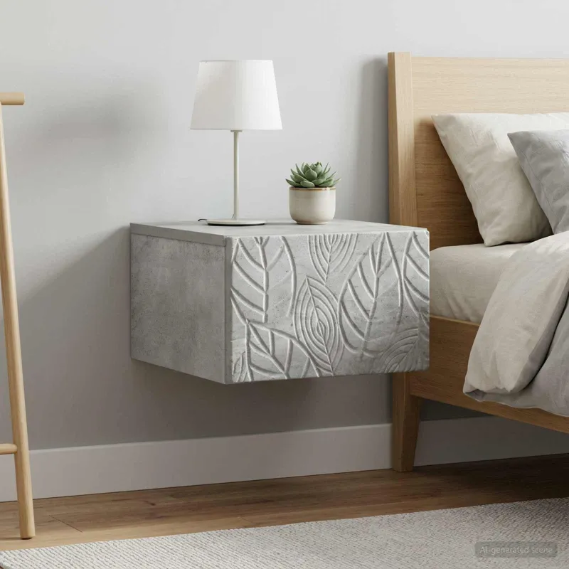 Sieninis šoninis staliukas 2 pcs Betono pilka 34,5 x 33 x 20 cm