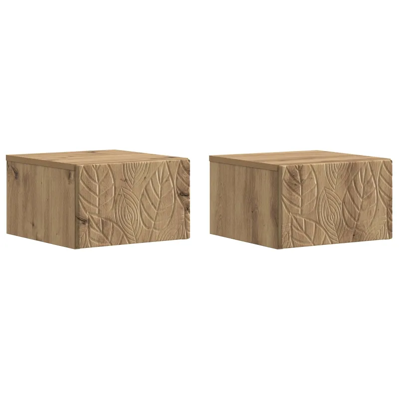 Sieninis naktinis staliukas 2 pcs Artisano ąžuolo
