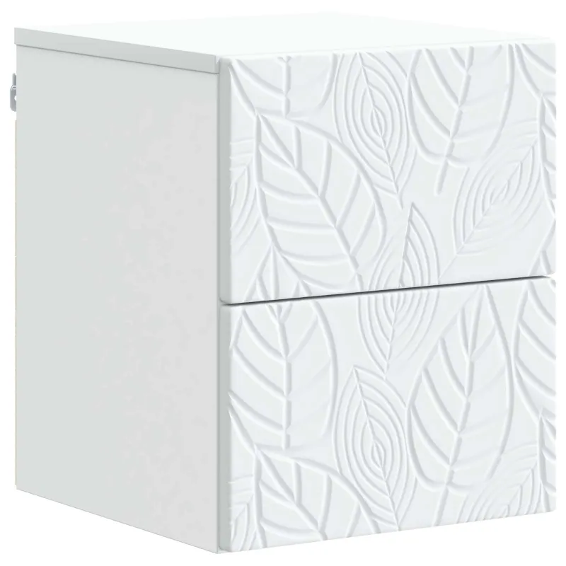 Sieninis naktinis staliukas 2 pcs Balta 34,5 x 33 x 40 cm