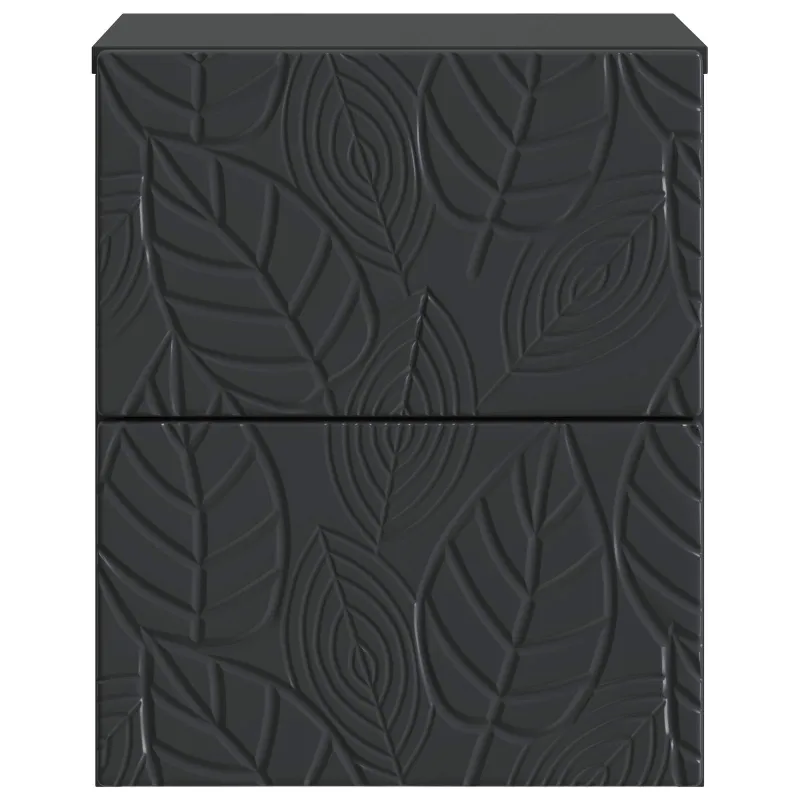 Sieninis naktinis staliukas 2 pcs Juoda 34,5 x 33 x 40 cm