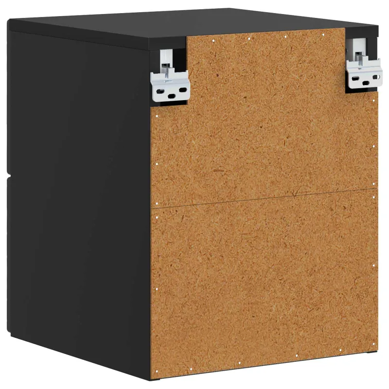 Sieninis naktinis staliukas 2 pcs Juoda 34,5 x 33 x 40 cm