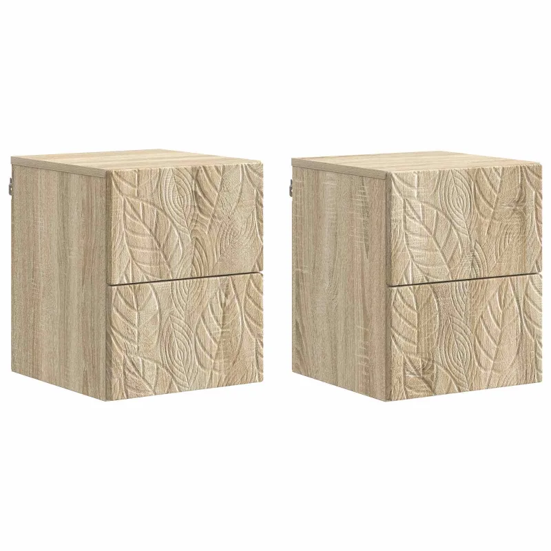 Sieninis naktinis staliukas 2 pcs Sonoma ąžuolas