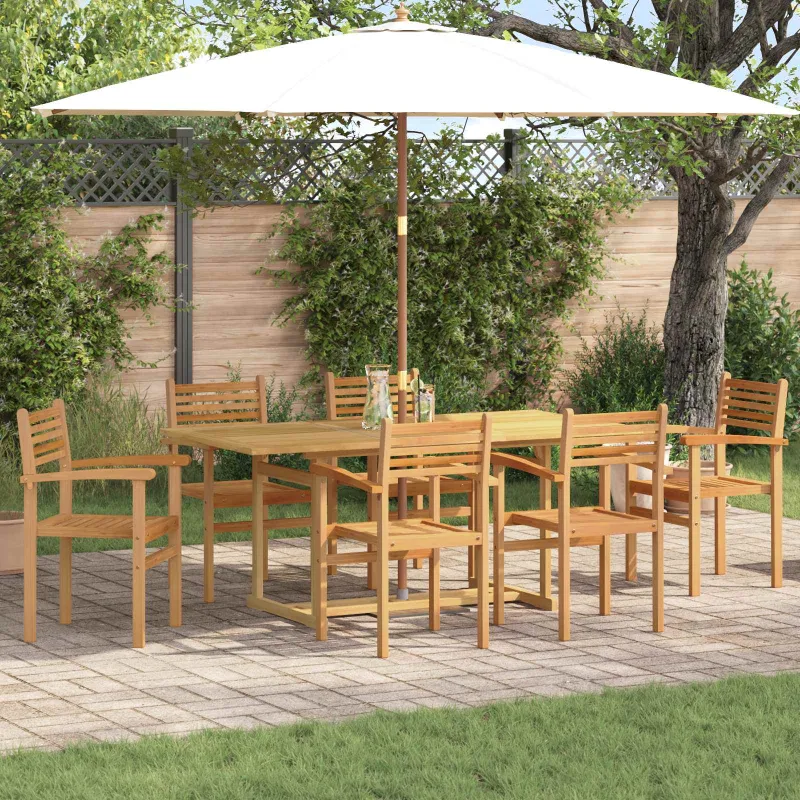 Sodo ruokailuryhmä 7 osaa Ruskea Kestävä tekoa puuta