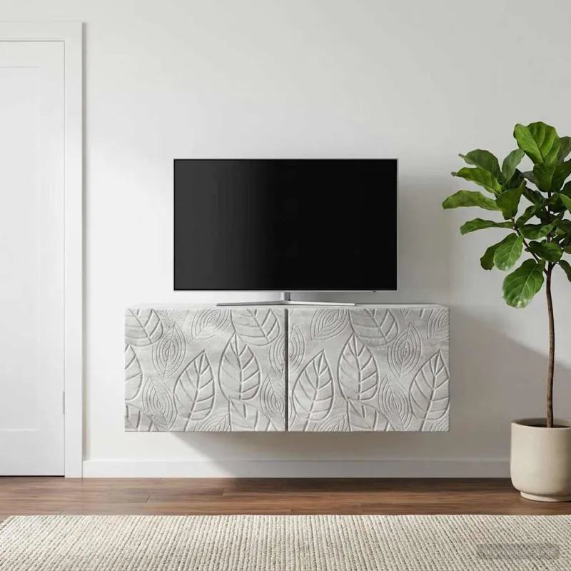 Sieninė TV spintelė 59,5 x 41 x 30 cm Betono pilka