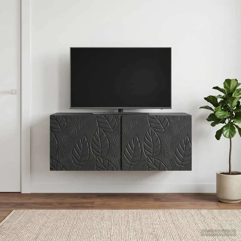 Sieninė TV spintelė 78,5 x 41 x 30 cm Juoda Apdirbta mediena