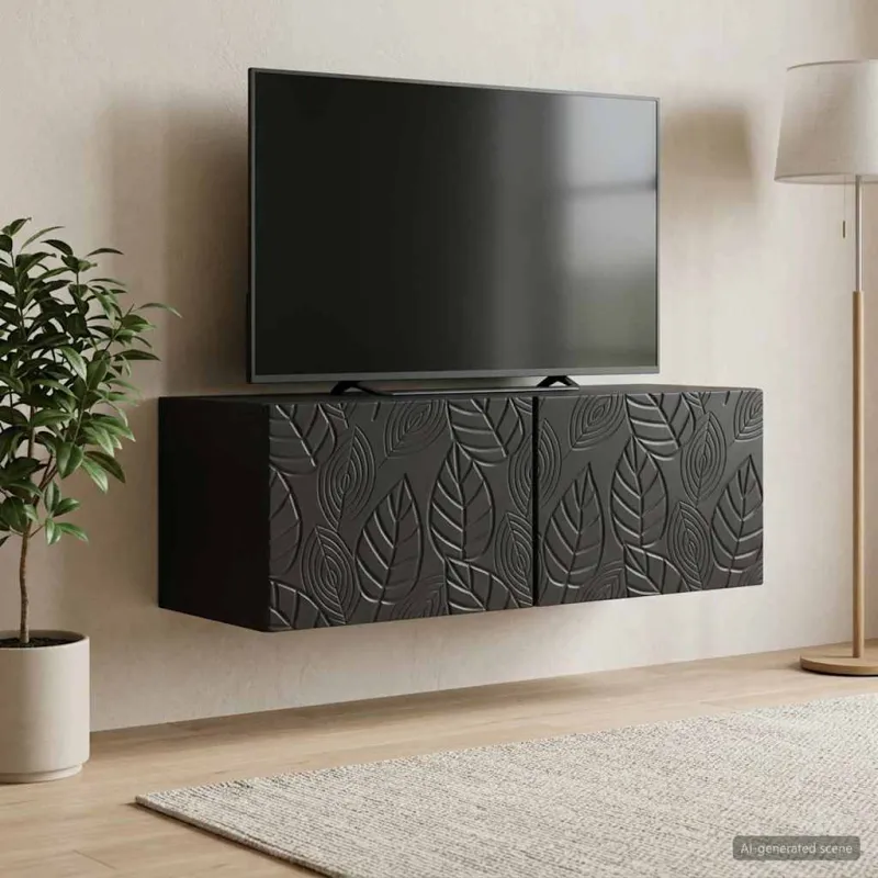 Sieninė TV spintelė 78,5 x 41 x 30 cm Juoda Apdirbta mediena