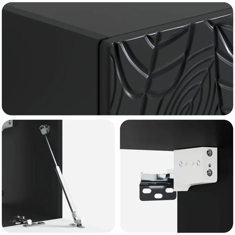Sieninė TV spintelė 78,5 x 41 x 30 cm Juoda Apdirbta mediena