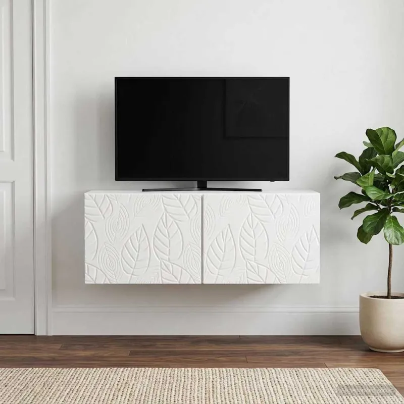 Sieninė TV spintelė 78,5 x 41 x 30 cm Itin blizgi balta