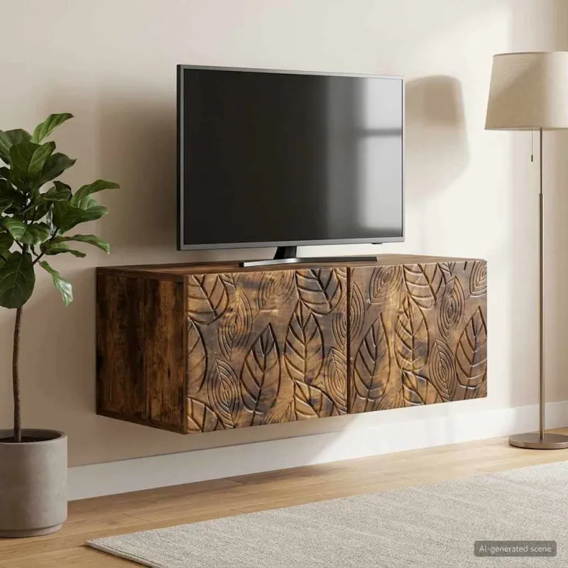 Sieninė TV spintelė 78,5 x 41 x 30 cm Dūminio ąžuolo