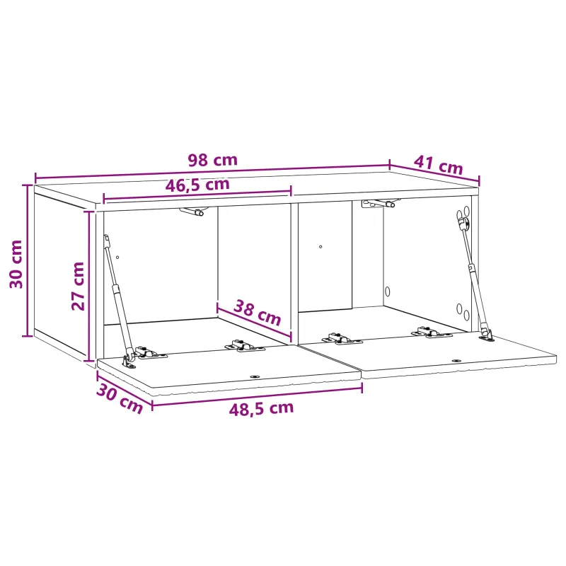 Sieninė TV spintelė 98 x 41 x 30 cm Sonoma ąžuolas