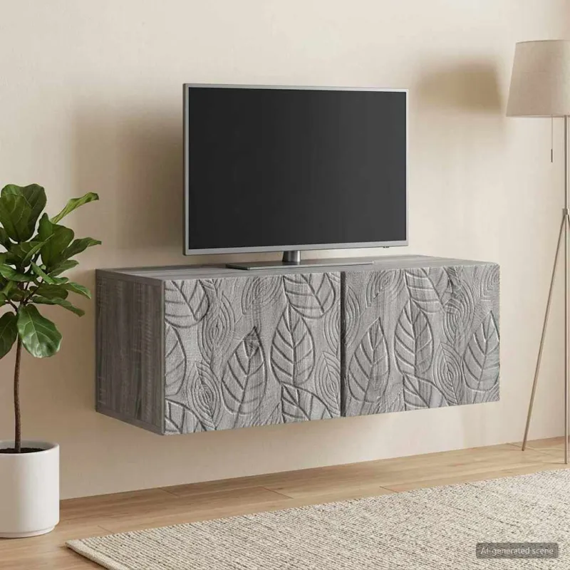 Sieninė TV spintelė 98 x 41 x 30 cm Pilka Sonoma