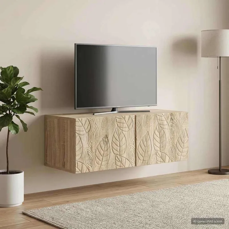 Sieninė TV spintelė 59,5 x 31 cm Sonoma ąžuolas